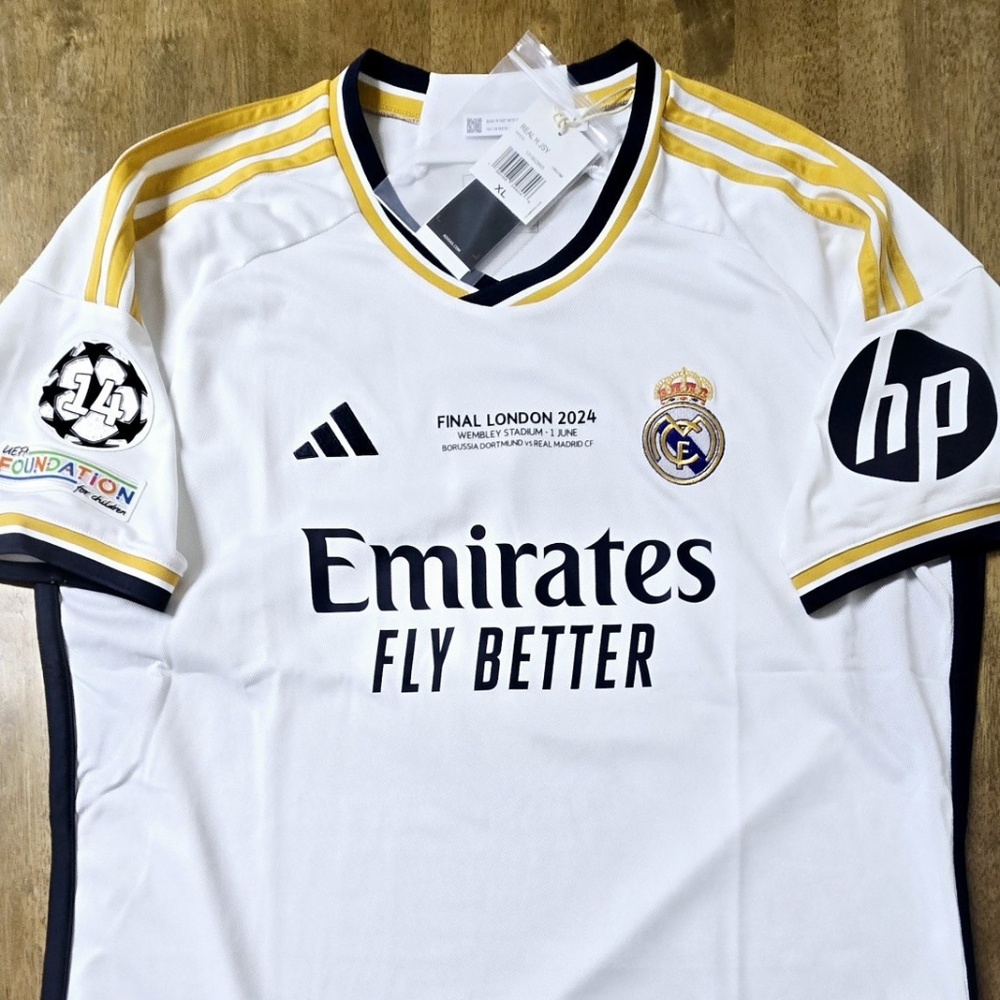 2023/24 ADIDAS REAL MADRID #5 BELLINGHAM CHAMPIONS LEAGUE HOME SOCCER JERSEY - Picture 2 of 7
